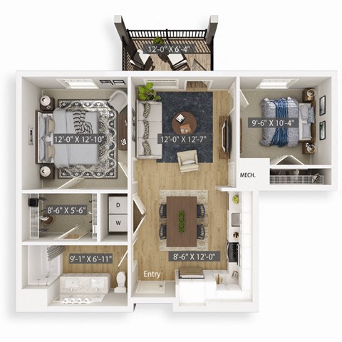 Douglas 3D Floorplan Illustration